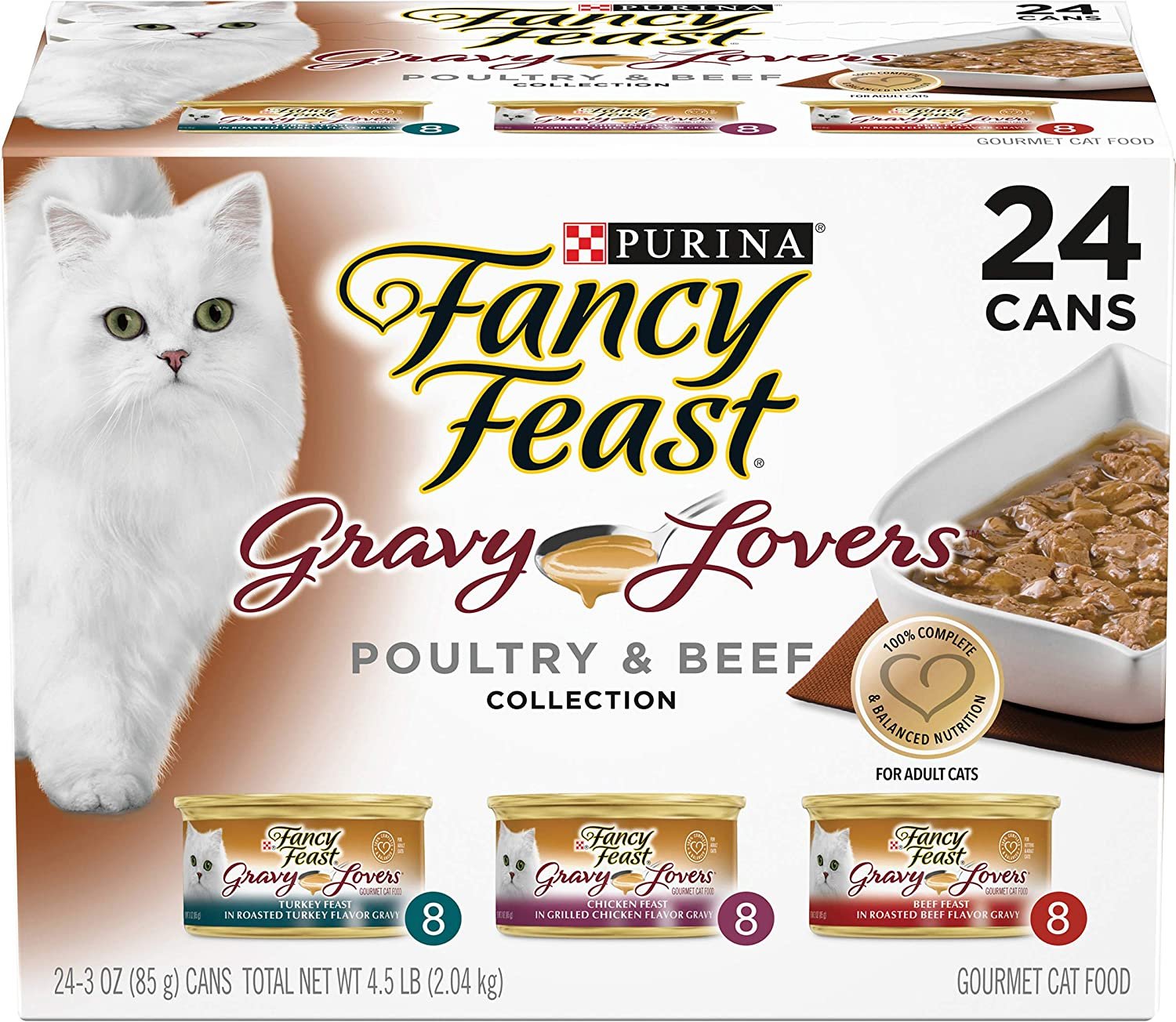 Overstock-Purina Feast Gravy Wet Cat Food Variety , Gravy Lovers Poultry & Beef - (24) Cans