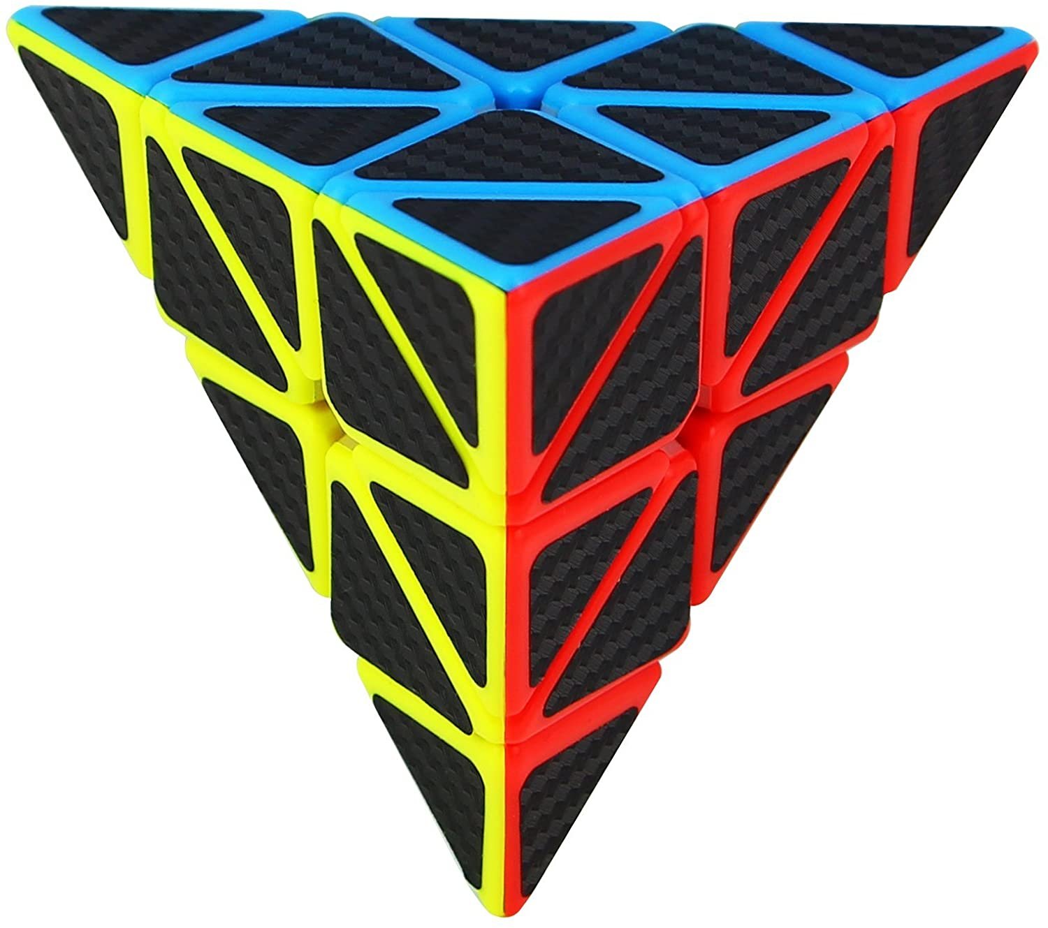 Dreampark Pyramid Speed Cube, Triangle Carbon Fiber Sticker Twisty Puzzle for Kids