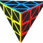 Dreampark Pyramid Speed Cube, Triangle Carbon Fiber Sticker Twisty Puzzle for Kids
