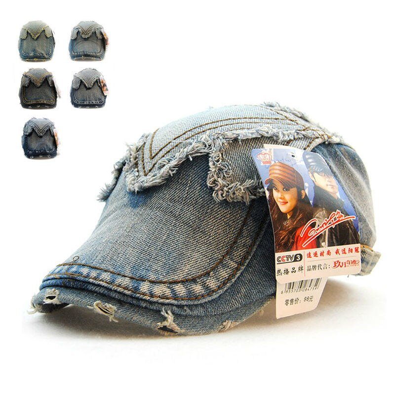 Torn or Used Style Berets Caps For Men Women Casual Unisex Sports Caps