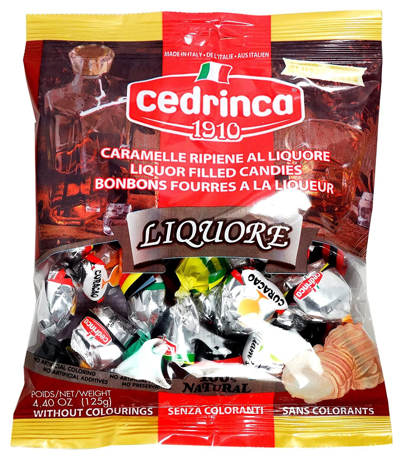 Cedrinca - Italian Liquore Filled Hard Candies, )- 4.4 oz. bags x 2 count