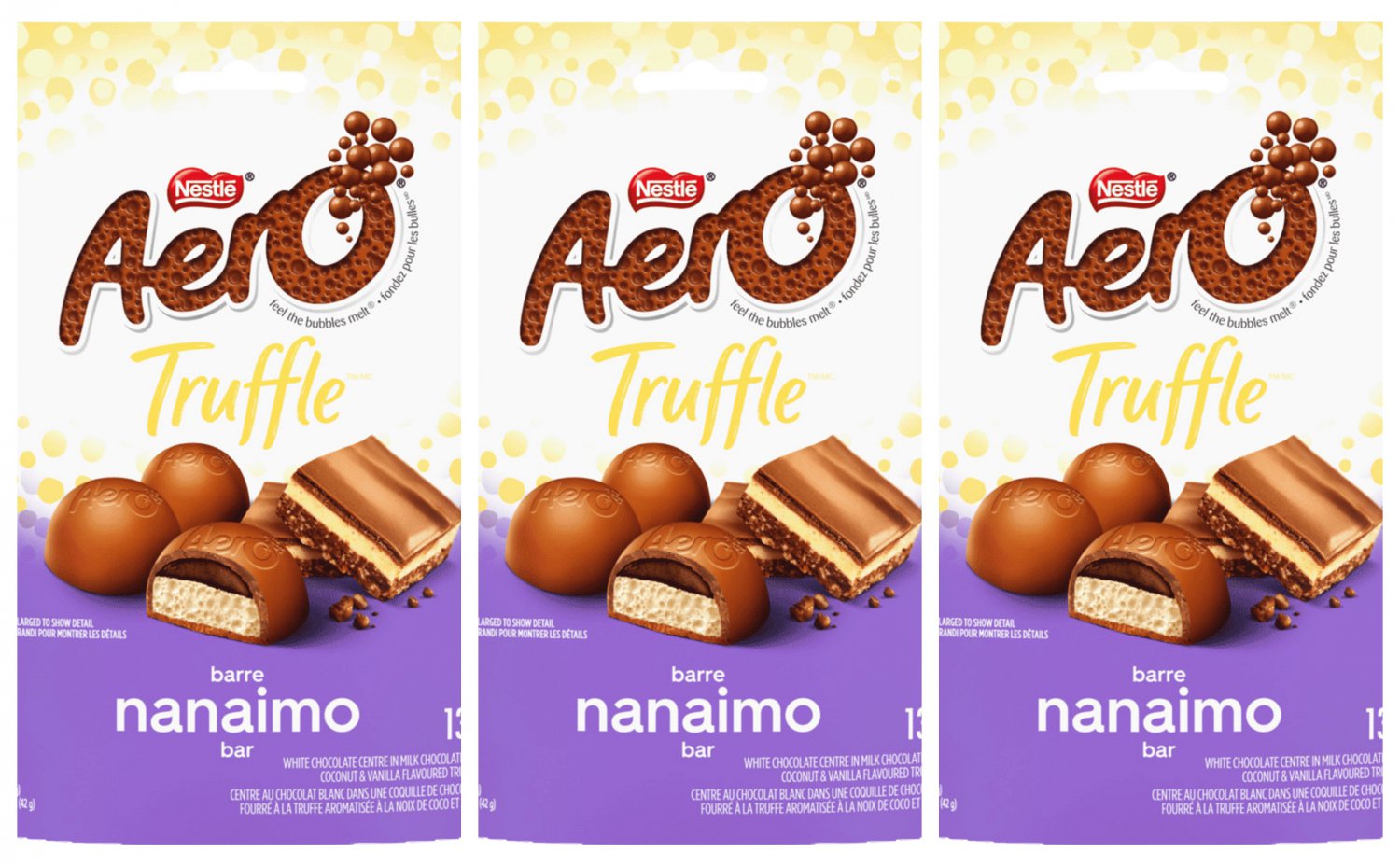 AERO Truffle Nanaimo Bar Pouch, 135 g -3 count - From Canada