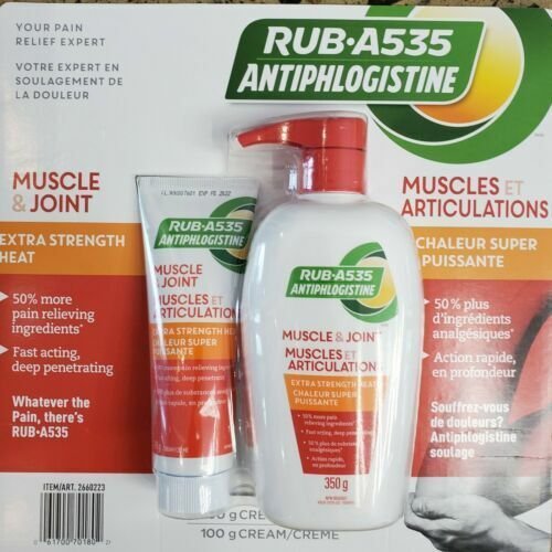 RUB A535 Extra Strength Heating Cream Large Size + Bonus Pack 2 PACK = 900g Cp11- From canada
