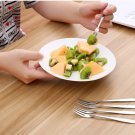 10PCS Stainless Steel Fruit Fork Spoon Dessert Cake Ice Cream Fork  Mixing Coffee Spoon