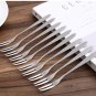 10PCS Stainless Steel Fruit Fork Spoon Dessert Cake Ice Cream Fork  Mixing Coffee Spoon