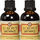 Lab J.Crow's® Lugol's Solution of Iodine 2% 2oz Twin Pack (2 Bottles)