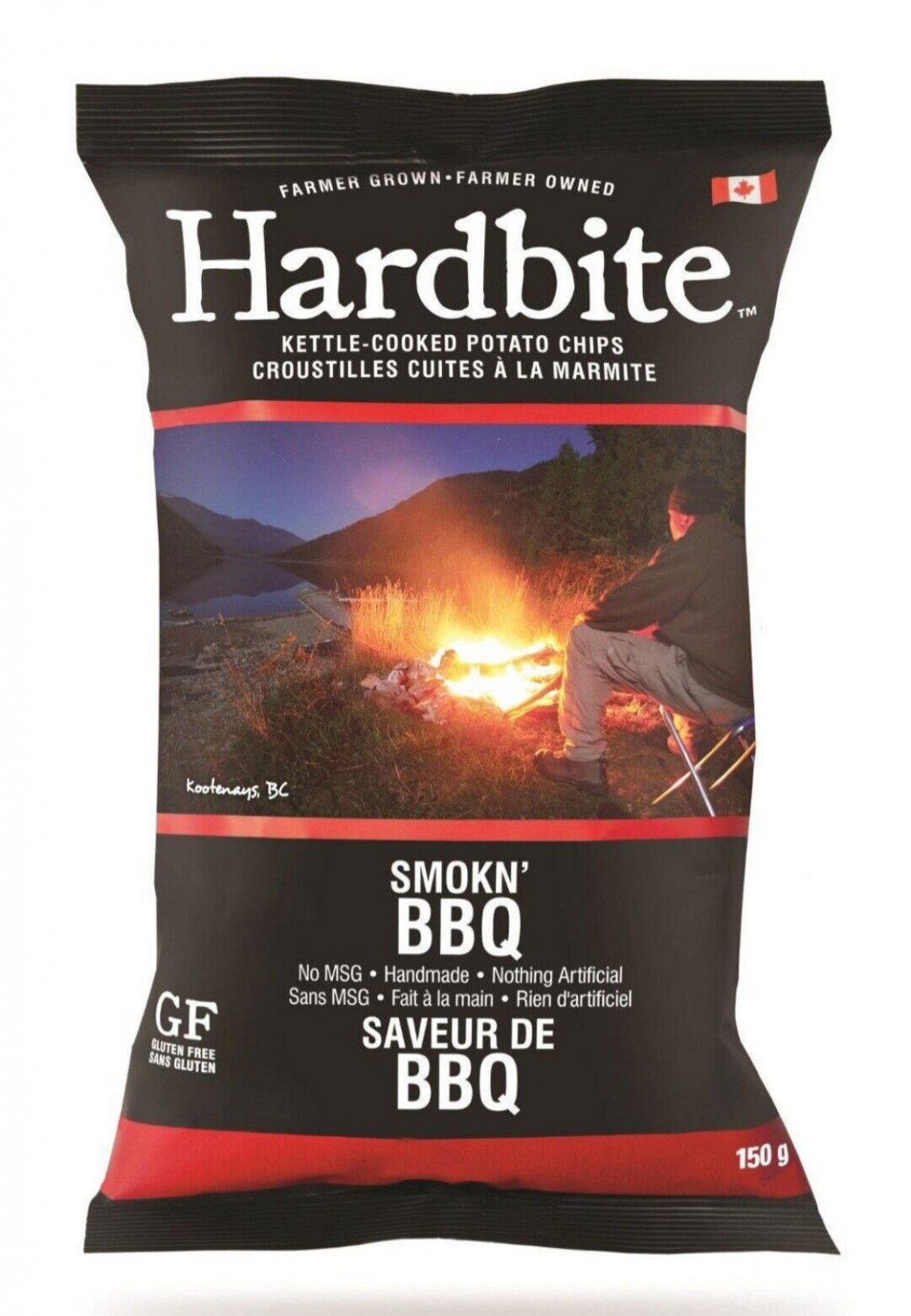Chip Maniac- 4 full size bags of HARDBITE handmade BBQ potato Chips Size 150g from Canada
