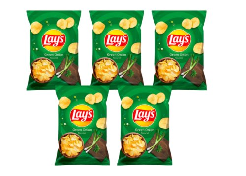 Chip Maniac- LAYS Green Onion Chives Flavor Potato Chips  140g 4.9oz-  5 count -From europe