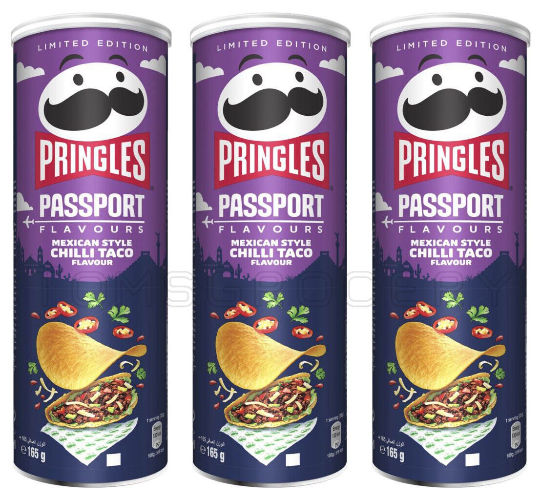 Chip Maniac- PRINGLES Passport Mexican Chilli Taco Flavo 165g x 3 cans ...
