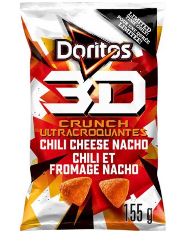 Chip Maniac- 10X Doritos 3D Crunch Chili Cheese Nacho Corn Chips  155g Each-Canada