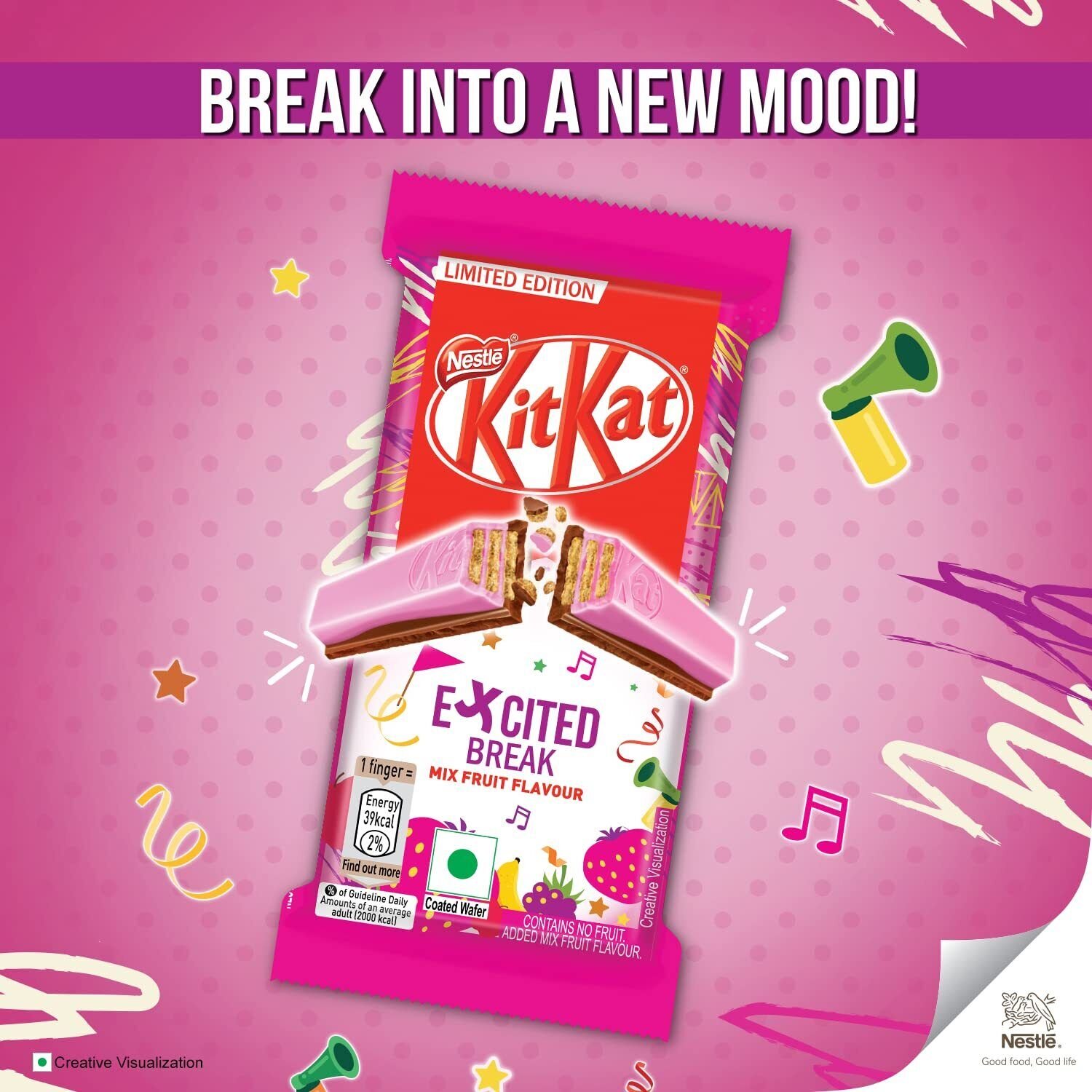 KitKat Exited  Cheerfull Break Mixed Fruit (24x27.5G) -Limited Edition