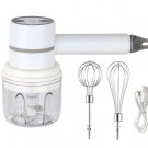 Wireless  2 In 1 Electric milk frother Garlic Chopper Masher Whisk Egg Beater 3-Speed Mixer