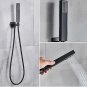 Black Shower Set Wall Mounted  Faucet Mixer 8  inch Rainfall   Rotate Bath Spout