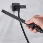 Black Shower Set Wall Mounted  Faucet Mixer 8  inch Rainfall   Rotate Bath Spout