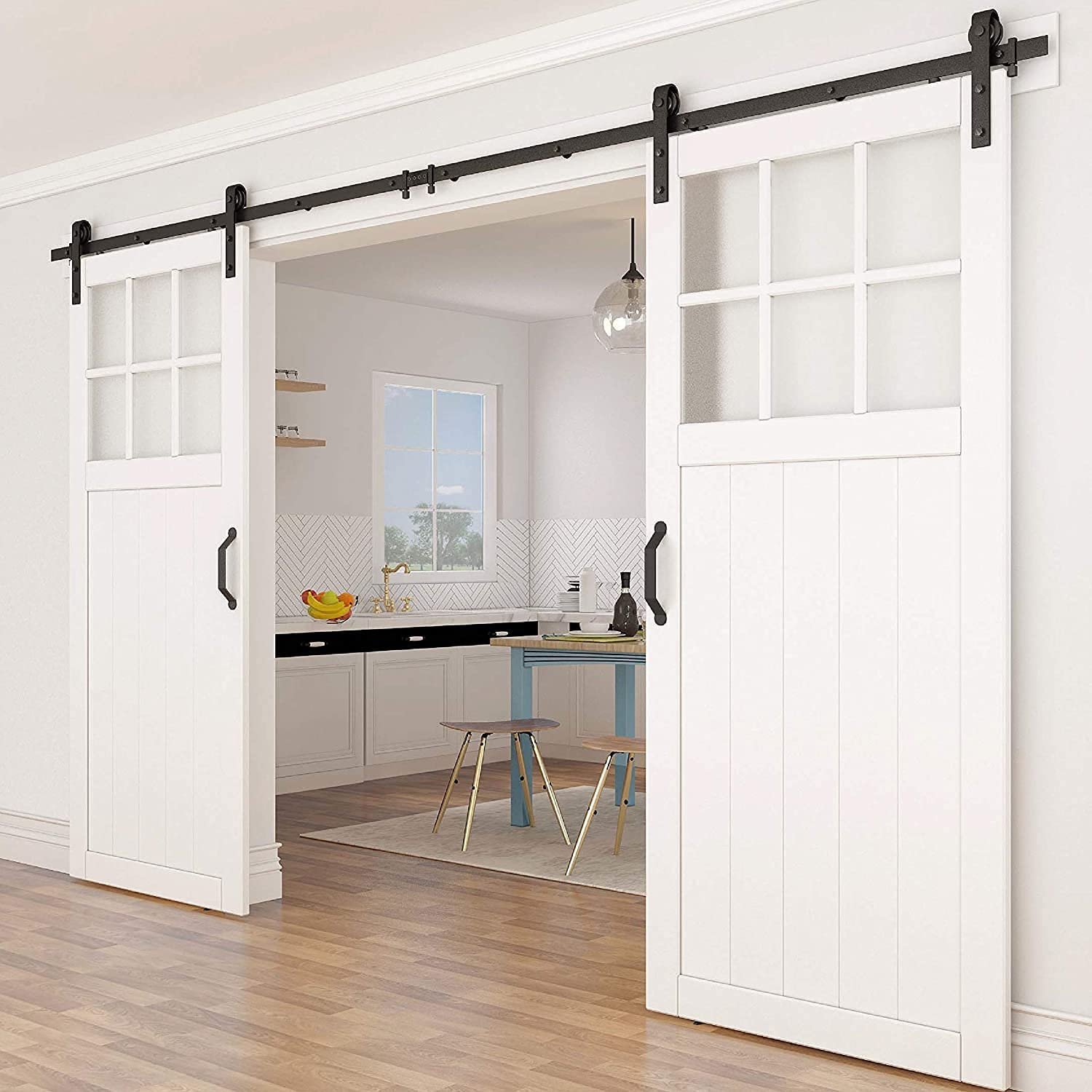 Interior Sliding Barn Door Hardware Connecting Adaptor, 3.15 inch Metal Joining plate