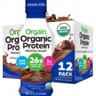 Orgain Organic 26g Grass Fed Whey Protein Shake, Creamy Chocolate - Meal Replacement, 12 count
