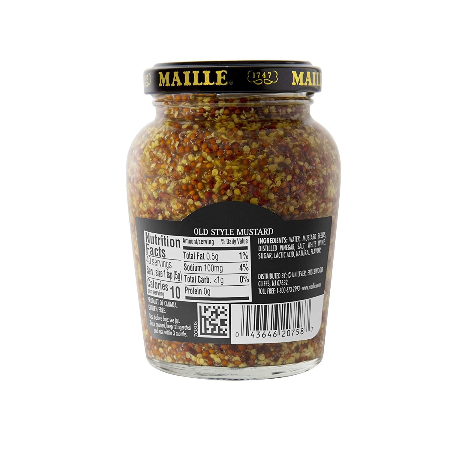 Maille Mustard, Grainy, CRISP SEEDS, Old Style, 7.3 oz, 6 Count
