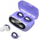 Purple M32 Wireless Bluetooth Headset Dual Ear Digital Display  Bluetooth 5.1