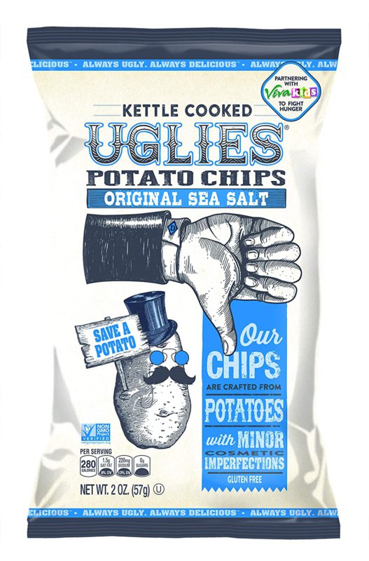Chip Maniac- UGLIES 12 Pack Kettle Cooked Sea Salt Potato Chips - Gluten Free, Kosher, Non-GM