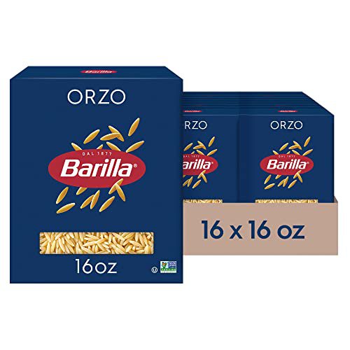 Barilla Orzo Pasta, 16 oz. Box (Pack of 16) - Non-GMO Pasta Made with Durum Wheat Semolina -