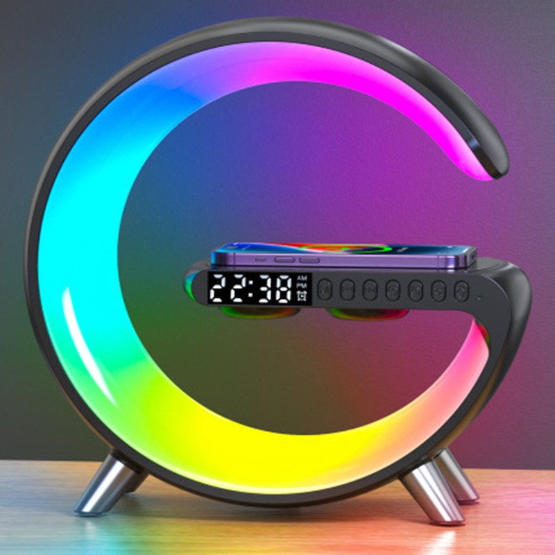 Wireless Charger Alarm Clock Speaker  Light Fast Charging Station for iPhone 11 12 13 14 Samsung