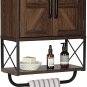 Farmhouse Rustic Medicine Cabinet with Two Barn Door,Wood Wall Mounted
