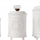 Mud Pie Kitchen Canister Set of 3, White-Goes with any decor