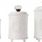 Mud Pie Kitchen Canister Set of 3, White-Goes with any decor