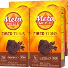 48 Fiber Thins Chocolate, Daily Psyllium Husk Fiber Supplement,  For on the go use, as supplement