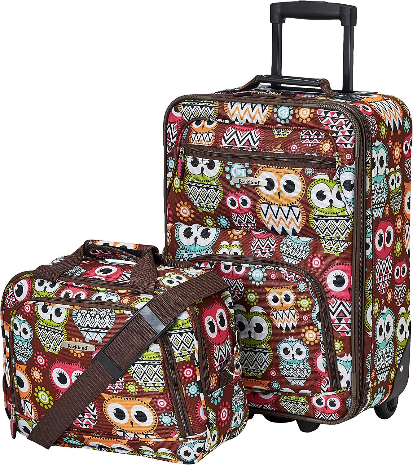Rockland Fashion Softside Upright Luggage Set, Owl, 2-Piece (14/19)