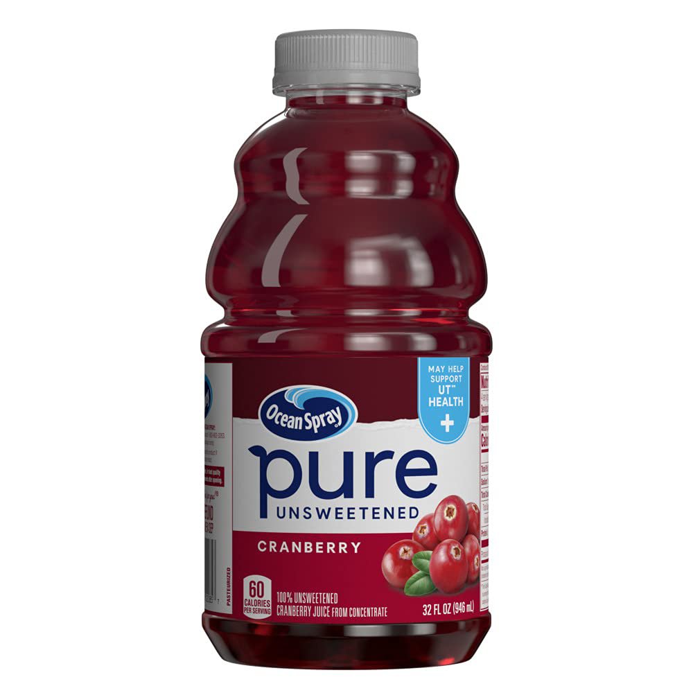 Ocean Spray   Unsweetened 100% Pure Cranberry Juice, 32 Ounce Pack of 8