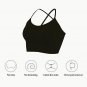 Women Cross Strap Sports Bra Top Women Push Up Sport Bra Free size- Black or White