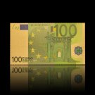 Collectible European 100 Euro Banknote Colored Plated Gold Copy Currency Bill Money Collection