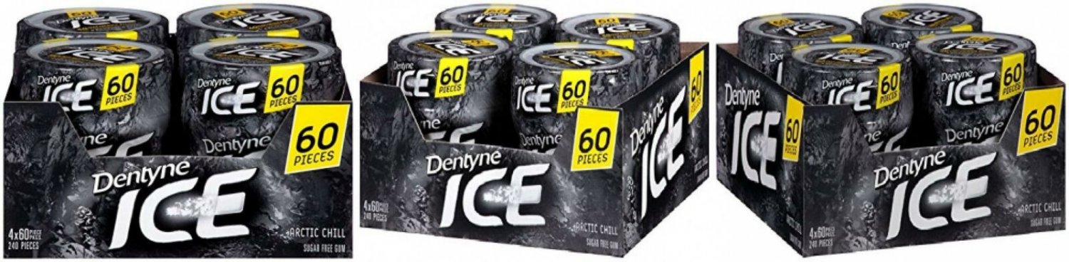 Dentyne Ice Sugar Free Gum  160 pieces(Arctic Chill 60 Piece Pack of 4)