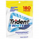 Trident White Peppermint Sugar Free Chewing Gum Whitens Teeth, 180 Pieces