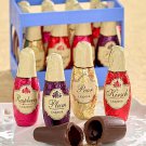Wooden Boxed French Fruit Liqueur Filled Dark Chocolate Bottles From france