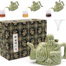 Assassins Teapot, Handmade Chinese Ceramic Tea Kettle, One Pot Three Drinks,Two Chambers Teapot