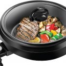 Chefman 3-In-1 Electric Indoor Grill Pot & Skillet, Slow Cook, Steam, Simmer Stir Fry, 10-Inch