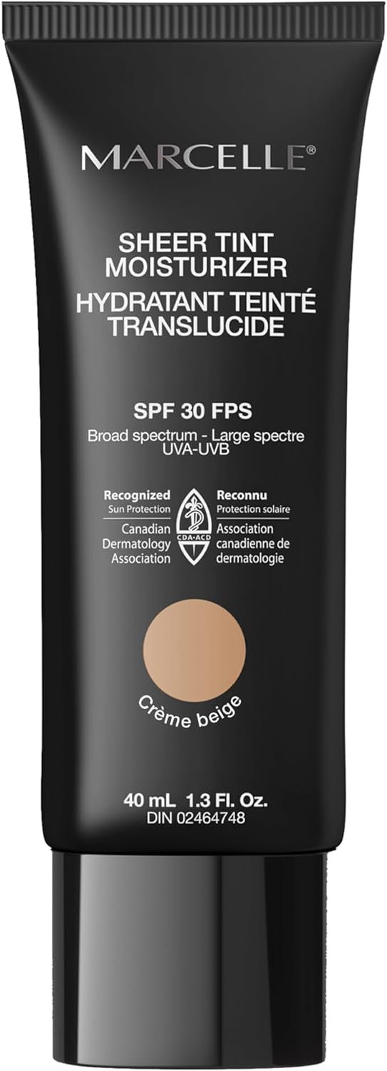 Marcelle Sheer Tint Moisturizer SPF 30, CrÃ¨me Beige, with Hyaluronic Acid and Aloe, Hypoallerge