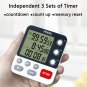 FCXJTU Digital Dual Kitchen Timer, 3 Channels Count UP/Down Timer, Cooking Ti...