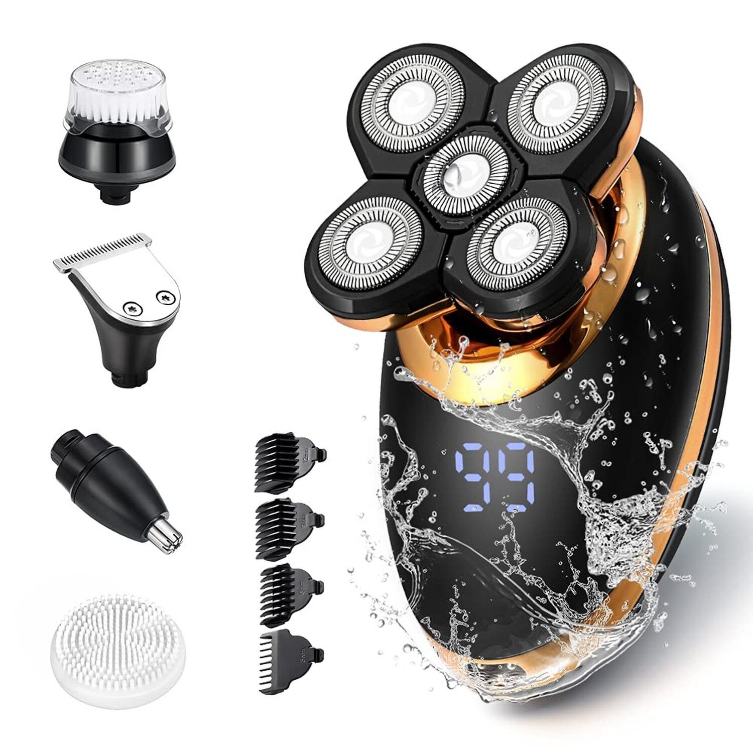 Electric Shavers for Men - 5 in 1 Bald Head Shavers for Men, 5D Floating Cord...