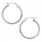Silver 925 Sterling Silver 1" Thin Solid Hoop Earrings Sterling