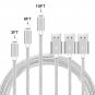 3 Pack x 10 ft Fast Charger Cable Heavy Duty For iPhone 13 12 11 X XR 8 7 Charging Cord