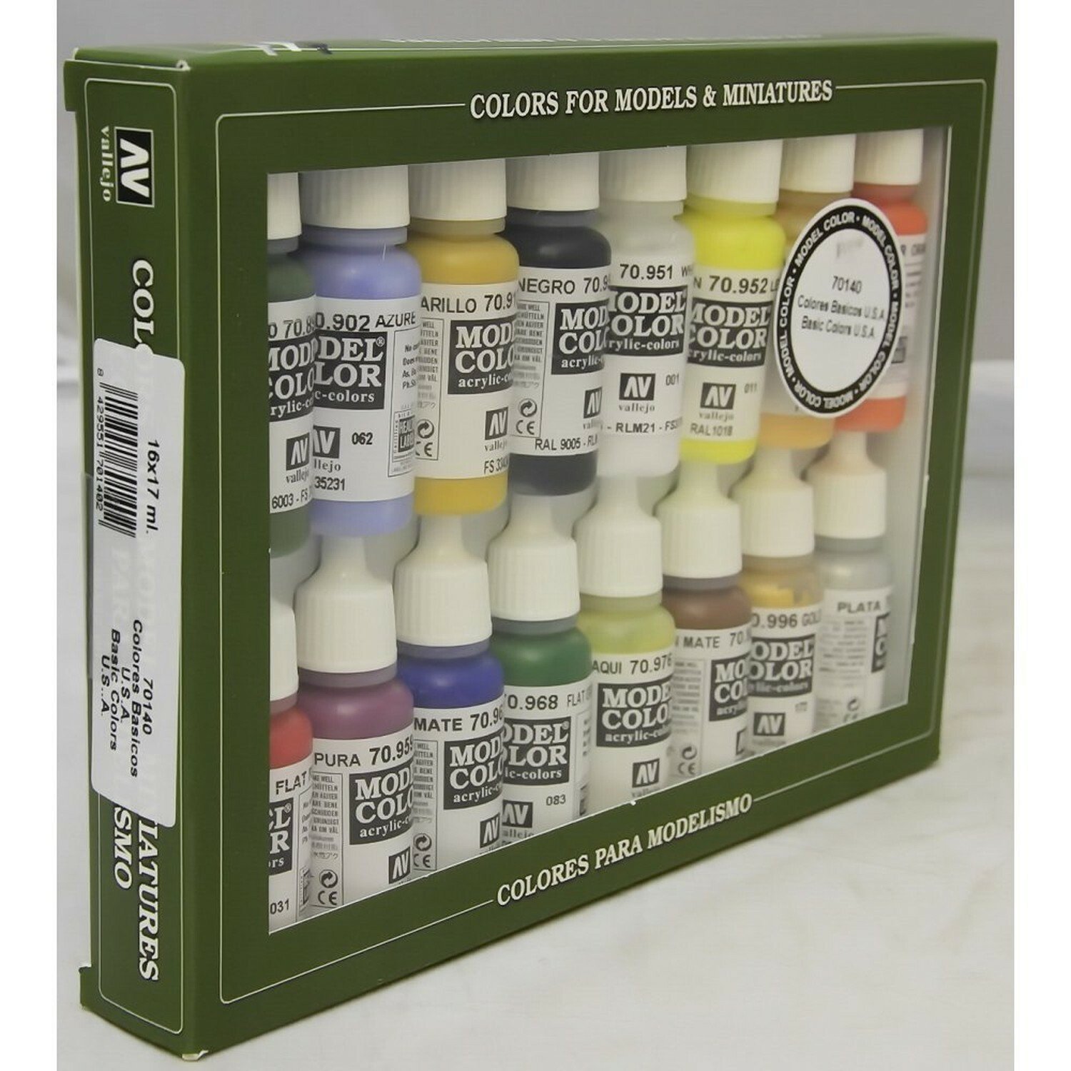 Vallejo Basic USA Acrylic Colors Paint Set, 17ml, Assorted Colors, 0.57 Fl Oz...