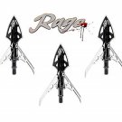 Rage Extreme 4 Blade Arrow Archery Broadhead, 100 Grain - 2 Pack SPORTING
