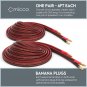 Micca 14 Gauge Pure Copper Speaker Wire, 6 Feet 2 Pack, Gold Plated Banana Pl...