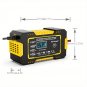 12V Smart Battery Charger with LCD Display, 6A Pulse Repair, Temperature Compensation - Automot