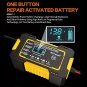 12V Smart Battery Charger with LCD Display, 6A Pulse Repair, Temperature Compensation - Automot