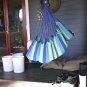 1pc Vibrant Striped Canvas Hammock Chair - Multi-Functional Indoor/Outdoor Swing with Side Pock