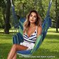 1pc Vibrant Striped Canvas Hammock Chair - Multi-Functional Indoor/Outdoor Swing with Side Pock